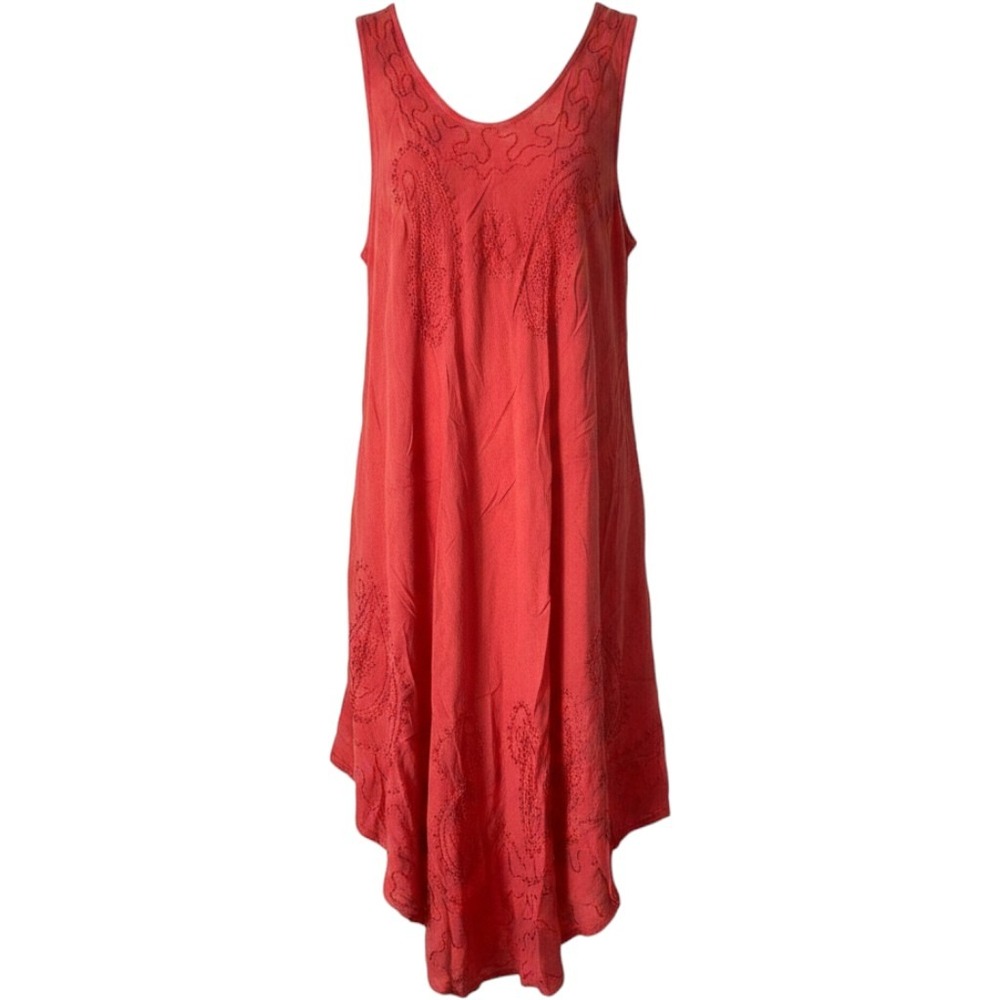 S.R. Fashion Handkerchief‎ Dress Womens Free Size Red Excellent Paisley Sequin